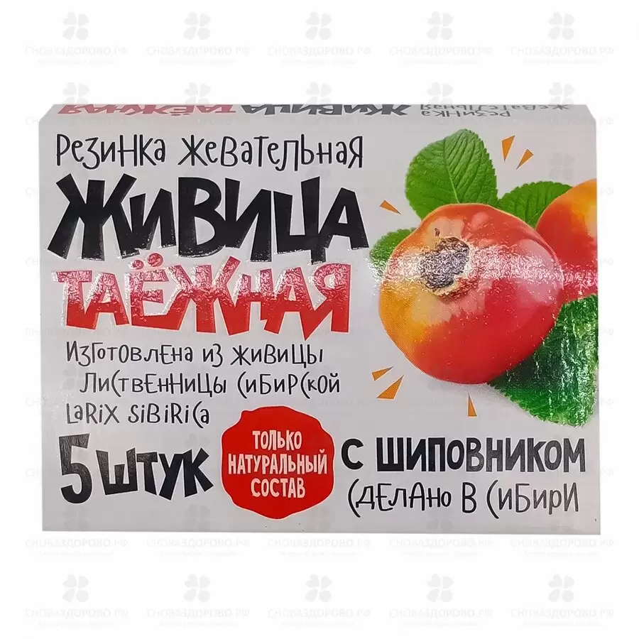 Смолка жевательная "Живица таежная" №5 шиповник ✅ 01443/06953 | Сноваздорово.рф