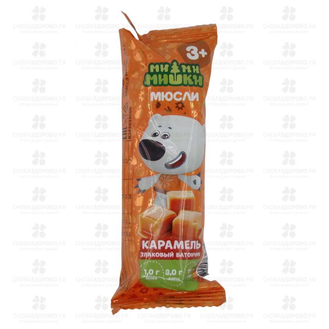 Ми-Ми-Мишки Батончик злаковый Карамель 24г мюсли ✅ 32601/09628 | Сноваздорово.рф