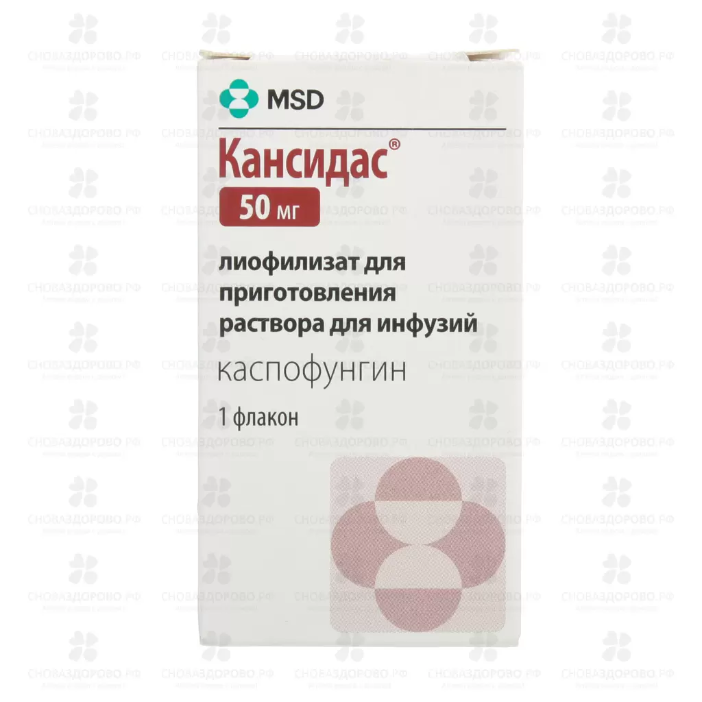 Кансидас лиоф. д/приг. р-ра д/инф. 50мг, 10мл №1 фл. ✅ 31531/06146 | Сноваздорово.рф
