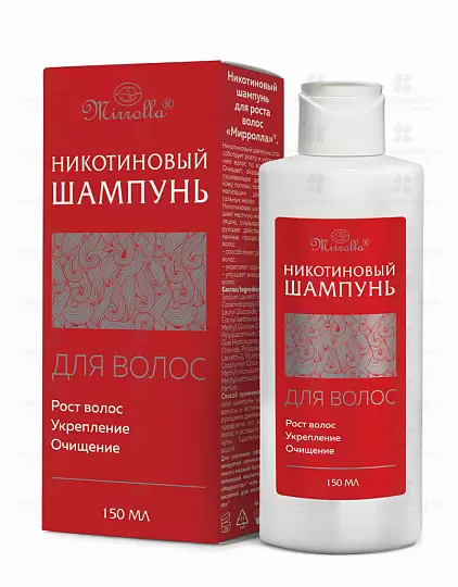 Мирролла Никотиновый шампунь для волос 150мл (рост/укрепление/очищение) ✅ 35813/06148 | Сноваздорово.рф