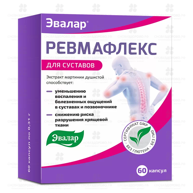Ревмафлекс капсулы 310мг №60 (Эвалар) (БАД) ✅ 34034/06218 | Сноваздорово.рф
