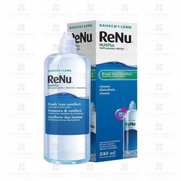 Раствор РеНю (ReNu) МультиПлюс 240мл для контактных линз ✅ 01921/06467 | Сноваздорово.рф