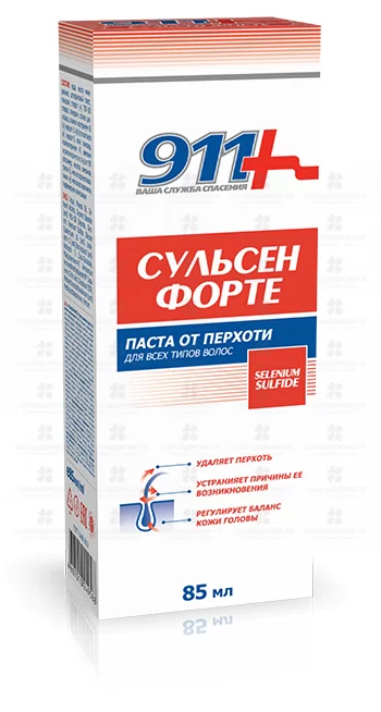 911 Сульсен Форте паста от перхоти 85мл для всех типов волос ✅ 39124/06898 | Сноваздорово.рф