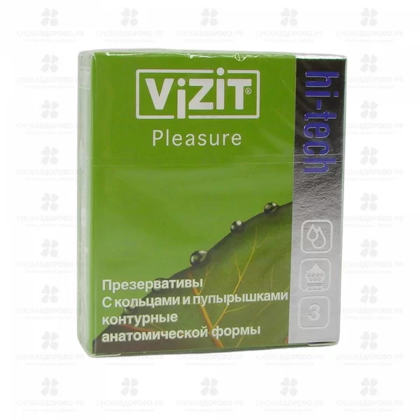 Презервативы ВИЗИТ Hi-tech Pleasure №3 кольцевое и точечное рифление ✅ 40011/06516 | Сноваздорово.рф