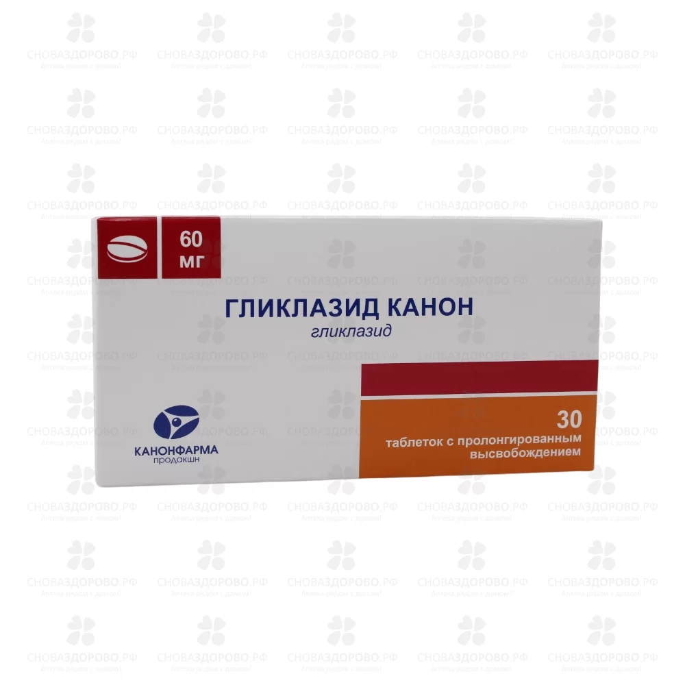 Гликлазид Канон таблетки с пролонгированным высвобождением покрытые пленочной оболочкой 60мг №30 ✅ 08948/06787 | Сноваздорово.рф