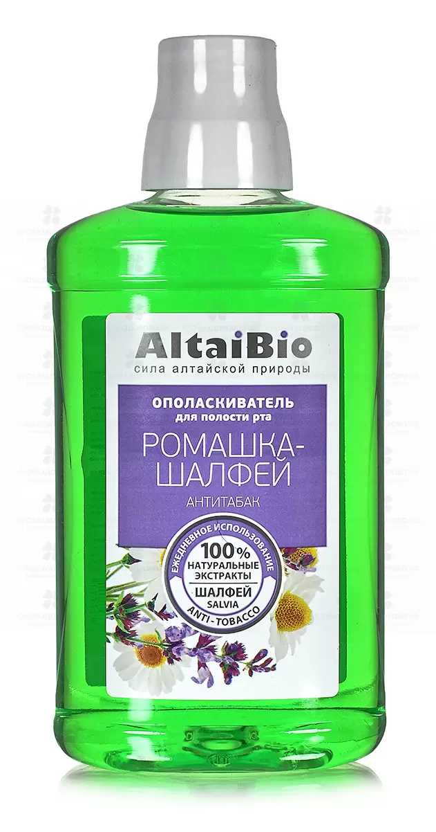 АлтайБио Ополаскиватель для полости рта Ромашка-Шалфей "Антитабак" 400мл ✅ 08386/06858 | Сноваздорово.рф