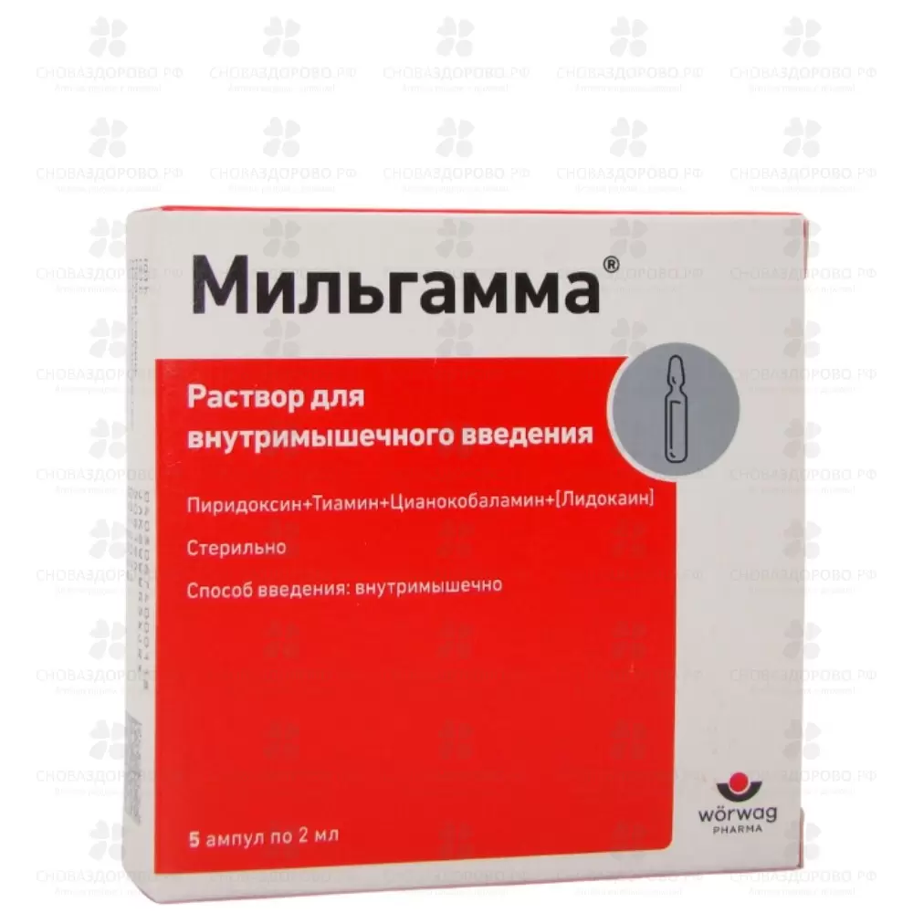 Мильгамма раствор для внутримышечного введения 2мл ампулы №5 ✅ 07766/06386 | Сноваздорово.рф