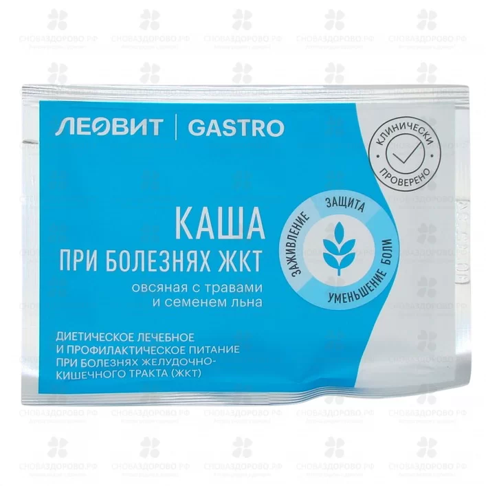 ЛЕОВИТ Гастро Каша овсяная при болезнях ЖКТ 15г №1 (с травами и семенем льна) ✅ 40402/06352 | Сноваздорово.рф
