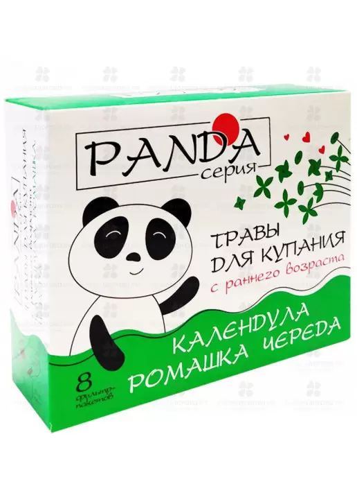 Травы для купания ПАНДА "Календула/Ромашка/Череда" фильтр-пакеты 5г №8 детский ✅ 32435/06910 | Сноваздорово.рф