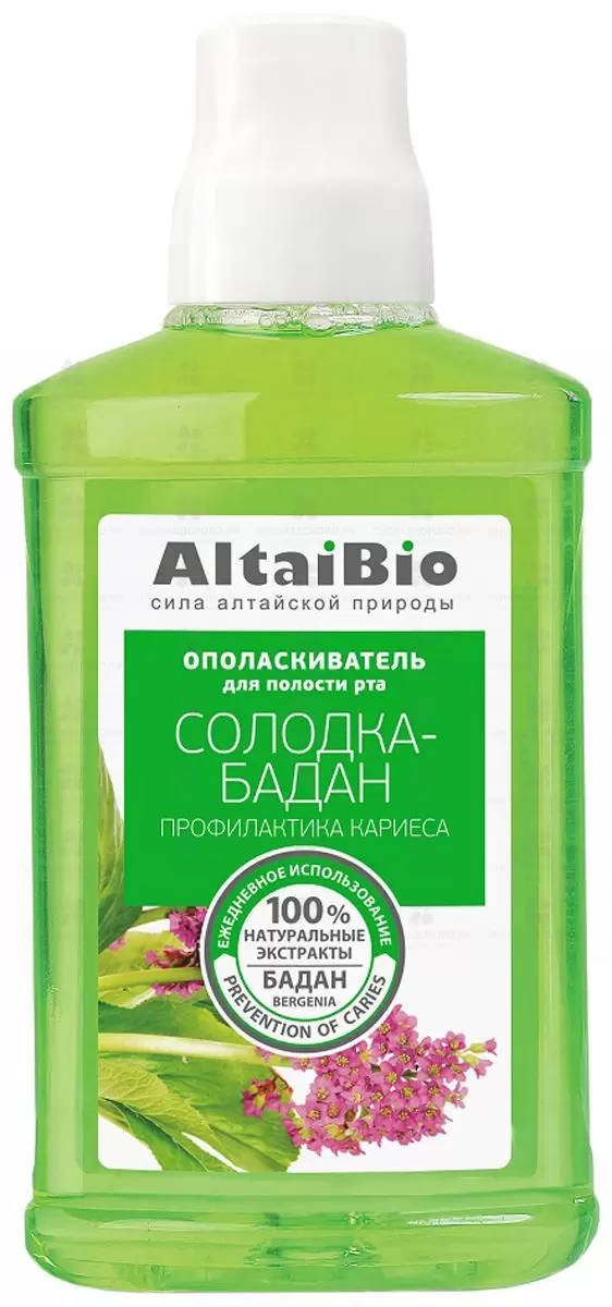 АлтайБио Ополаскиватель для полости рта Солодка-Бадан профилактика кариеса 400мл ✅ 12670/06858 | Сноваздорово.рф