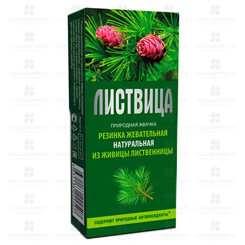 Смолка жевательная лиственничная "Листвица" 0,8г №4 инд. уп. ✅ 28448/06232 | Сноваздорово.рф